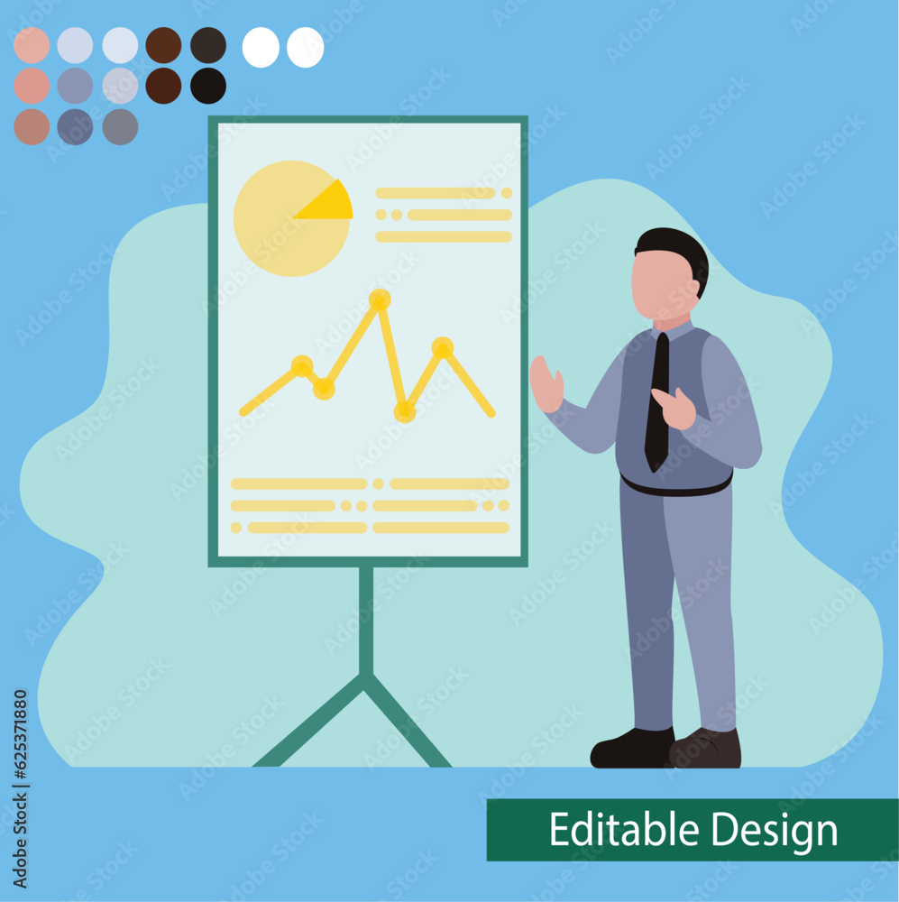 Fototapeta premium Illustration Vector work presentation regarding 