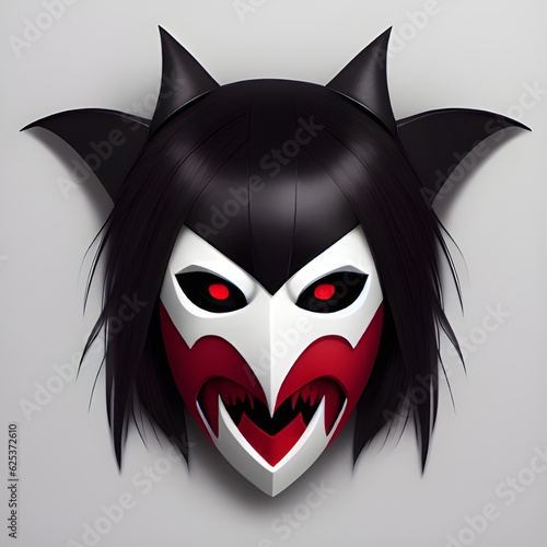 scary halloween mask on gray background