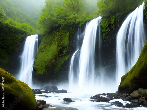 beautiful waterfall in the forest