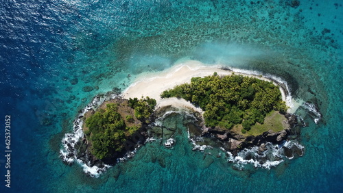 Fiji tropical island aerial photo
