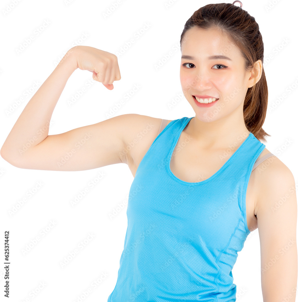 Beautiful portrait young asian woman wear sport clothes have strong and muscle with health, girl show biceps with exercise and workout for wellness, strength and fit concept. Beautiful portrait young asian woman wear sport clothes have strong and muscle with health, girl show biceps with exercise and workout for wellness, strength and fit concept.