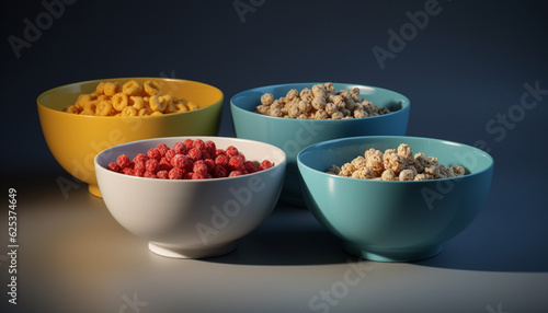 Organic berry bowl, a gourmet snack of fresh, healthy fruit generated by AI