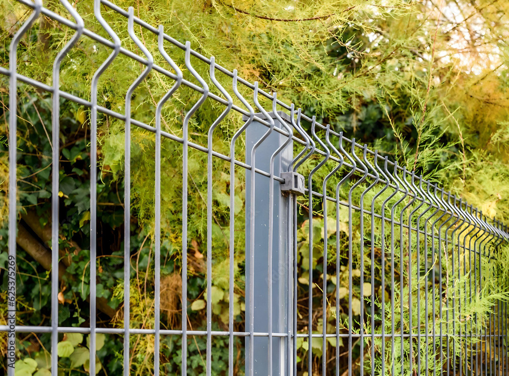 Obraz premium grating wire industrial fence panels. Panel fence 