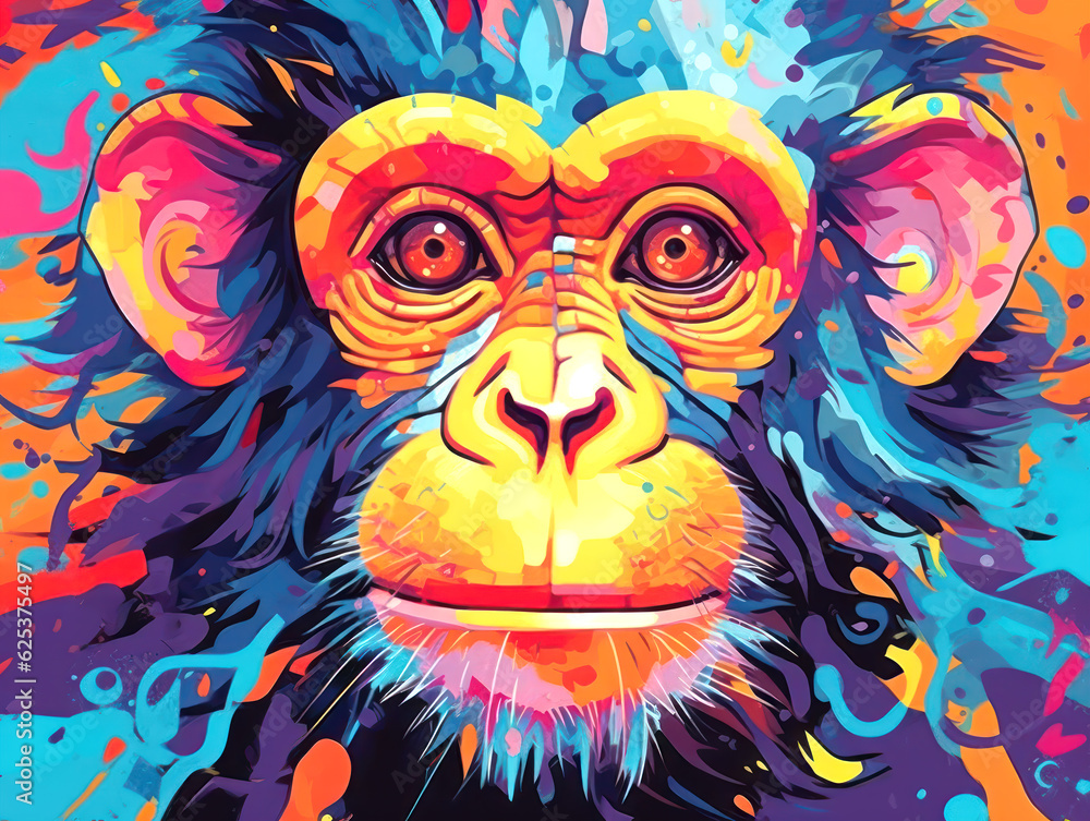 Pop Art Monkey A Colorful and Creative Celebration of Wildlife AI Generated