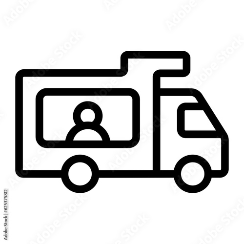 ice cream van line icon