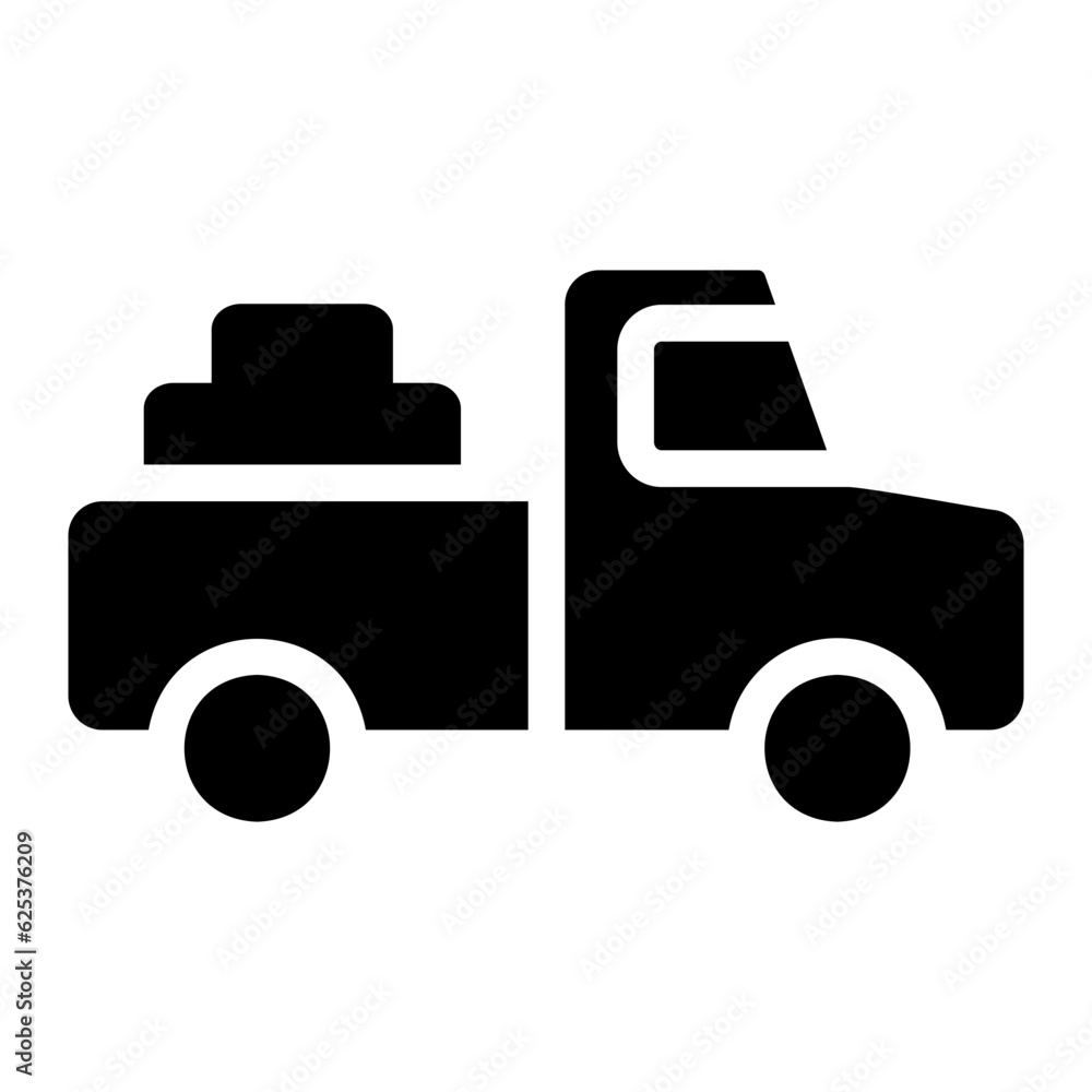 pickup truck glyph icon