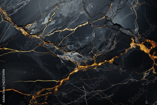 Black marble texture background with high resolution  marble slab with golden veins