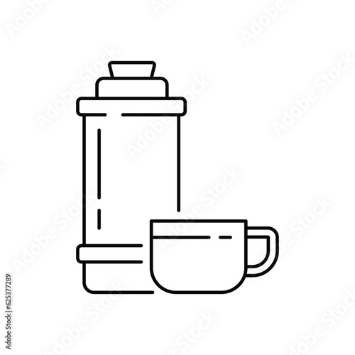 Thermos bottle icon design, isolated on white background. vector illustration