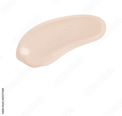 Porcelain CC Cream Coverage correcting foundation cosmetic swipe smear smudge isolated on transparent background. porcelain color brush stroke close up. Makeup cream texture background © CHIC studio