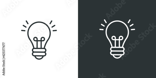 Light bulb vector icon, simple flat design. Bulb idea