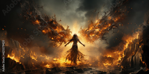 angel falling down from heaven to hell, fallen angel, wallpaper background image photo