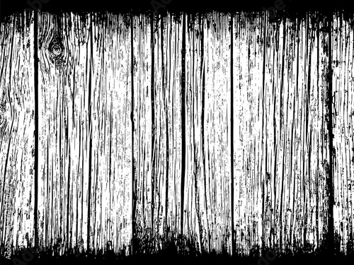 Distressed wood texture. Black grainy texture on white background. Dust overlay textured. Grain noise particles. Rusted white effect. Grunge design elements. Vector illustration, EPS 10.