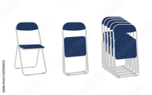 折り畳み式のパイプ椅子のイラストセット photo