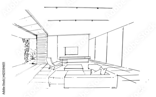 living room line drawing,a line drawing Using interior architecture, assembling graphics, working in architecture, and interior design, among other things.,house interior or interior design