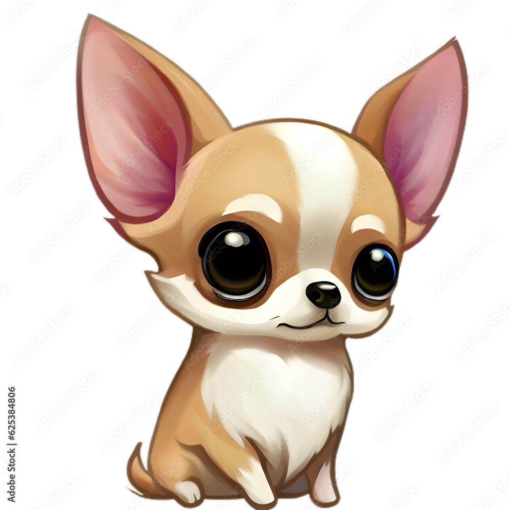 Chihuahua cartoon art generative AI.. Chihuahua cartoon art generative AI..