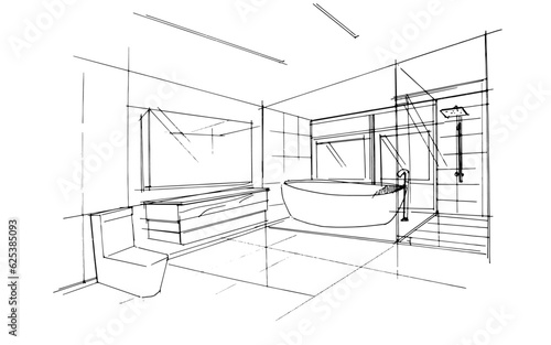 bathroom line drawing,a line drawing Using interior architecture, assembling graphics, working in architecture, and interior design, among other things.,house interior or interior design
