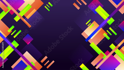 Abstract colorful geometric shapes geometric light line shape with concept presentation background