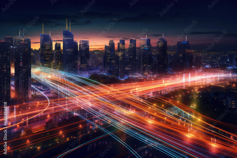 Smart digital city with high speed light trail 