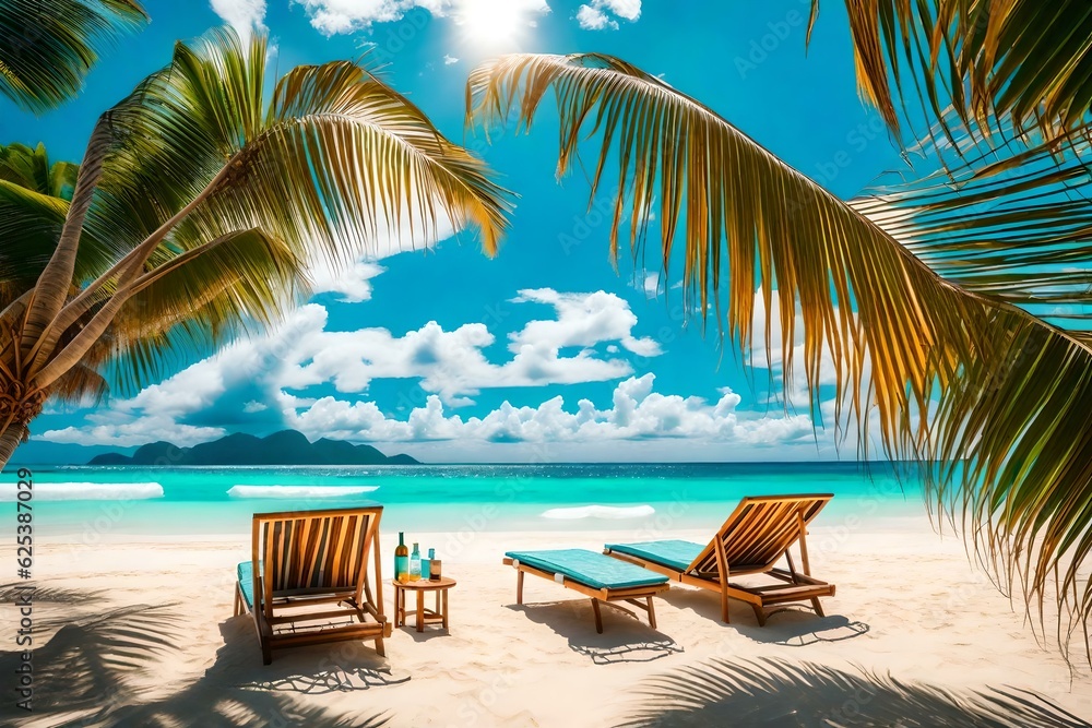 beach vacation template background generated by AI tool