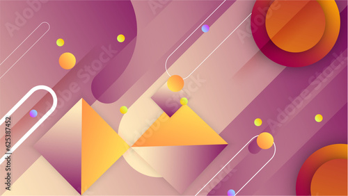 Minimal colorful geometric shapes abstract modern background design.