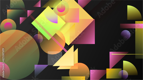 Vector colorful geometric shapes abstract, science, futuristic, energy technology concept.