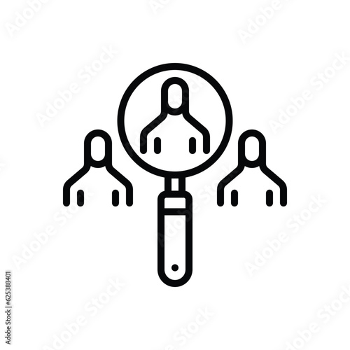 Black line icon for identify 