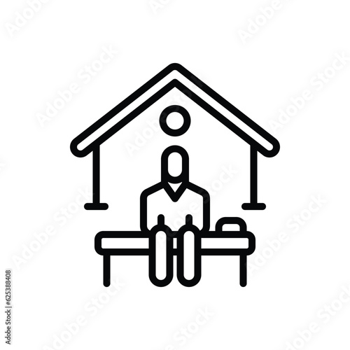 Black line icon for isolation 