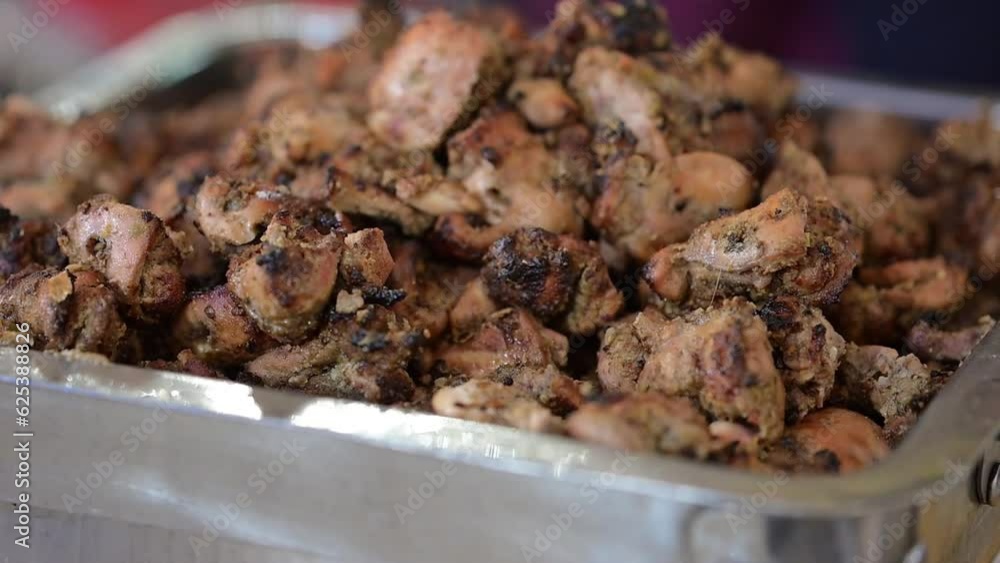 Chicken Bar bee Que in Steel Bowl Chicken Bar bee Que in Steel Bowl