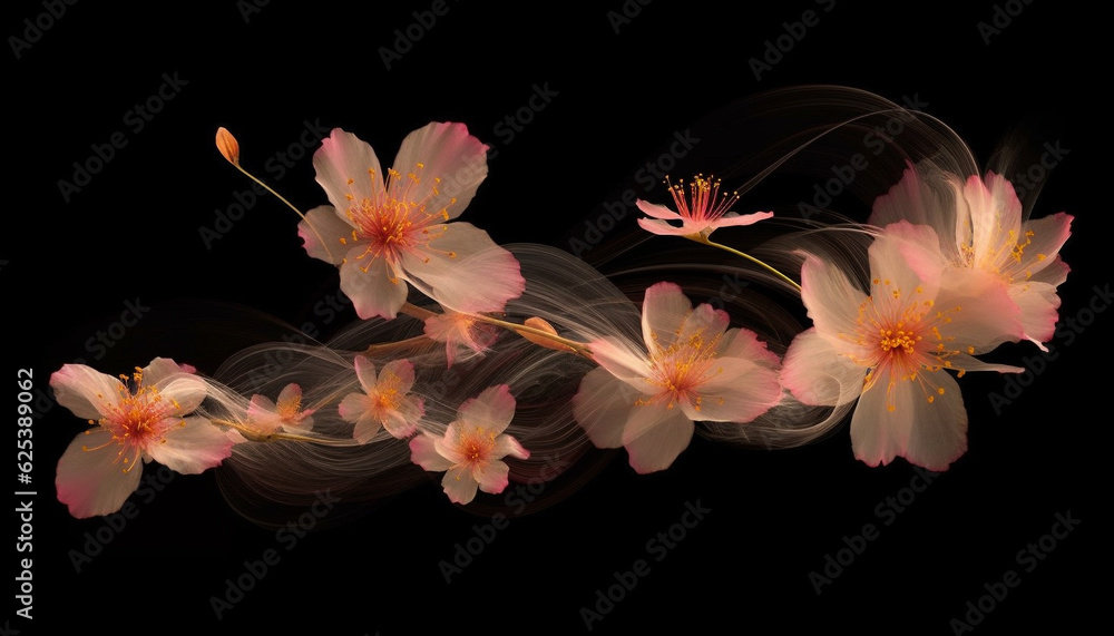 Fototapeta premium Multi colored flower head in nature elegance on dark background generated by AI
