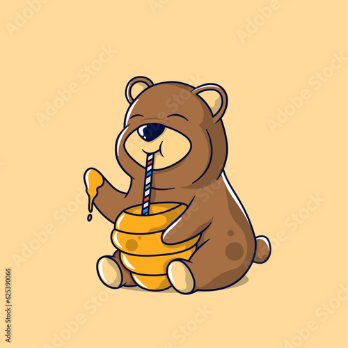 bear drinking honey
