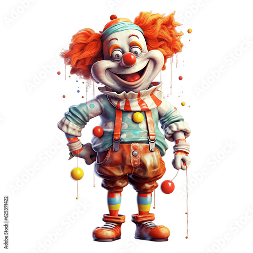 Isolated PNG cut out of a Clown  Generative ai