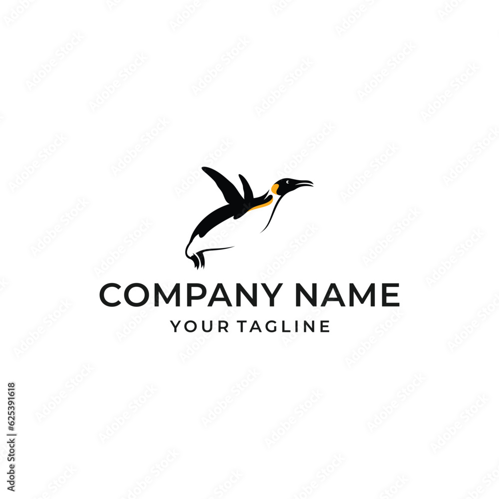 Naklejka premium Modern Penguin Cartoon Logo Design 2