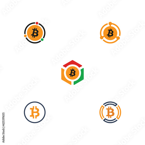 Modern Bitcoin Logo Design Set