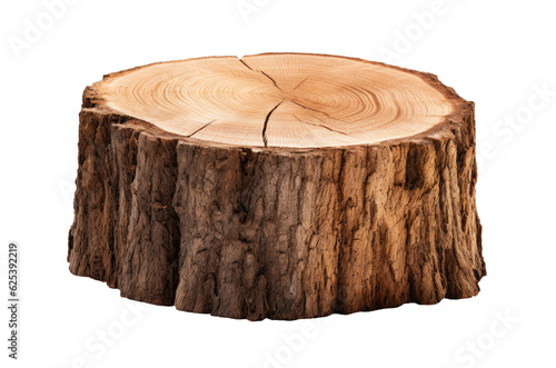 Stump isolated on transparent background, front view, Generative AI photo