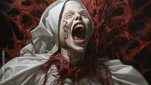 the demon-possessed nun screams