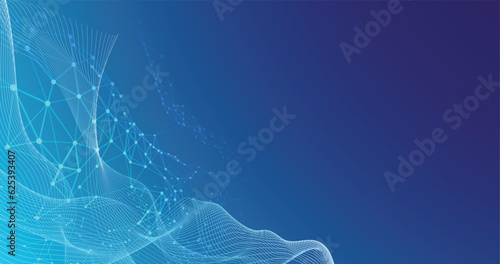 blue wave lines pattern background. Abstract line wave gradient poster background vector. Minimalist cover template with vibrant perspective line wave in motion, banner, flyer, music, ads