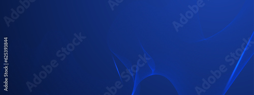 Modern abstract dark blue gradient background with shiny blue wave lines pattern. Futuristic wave stripes texture design. Minimal wavy lines vector. Vector illustration