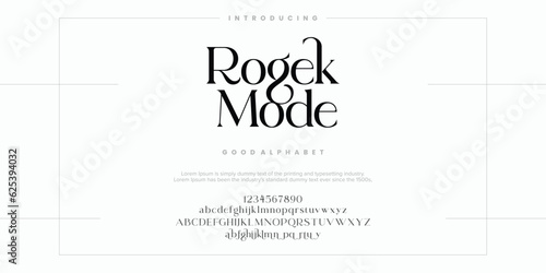 Abstract Fashion font alphabet. Minimal modern urban fonts for logo, brand etc. Typography typeface uppercase lowercase and number. vector illustration