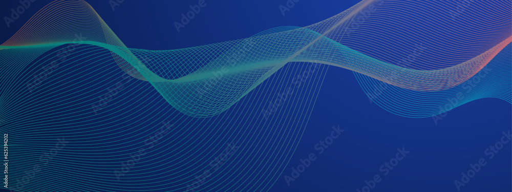Abstract blue glowing line pattern on dark blue background with purple light. Geometric stripe line art design. Modern wide banner design. Futuristic concept. Vector illustration Abstract blue glowing line pattern on dark blue background with purple light. Geometric stripe line art design. Modern wide banner design. Futuristic concept. Vector illustration