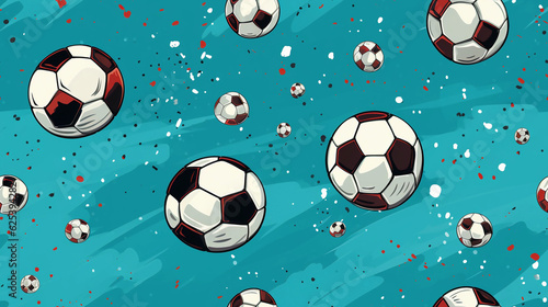 seamless pattern with soccer balls