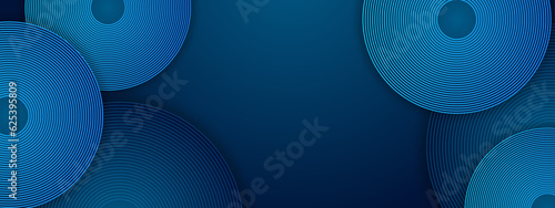 Abstract luxury golden lines curved overlapping on dark blue background. Template premium award design.