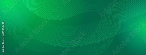 Abstract shiny green wave on dark background. Modern flowing wave design element. Technology science concept. Suit for presentation, banner, flyer, poster, brochure, website. Vector illustration