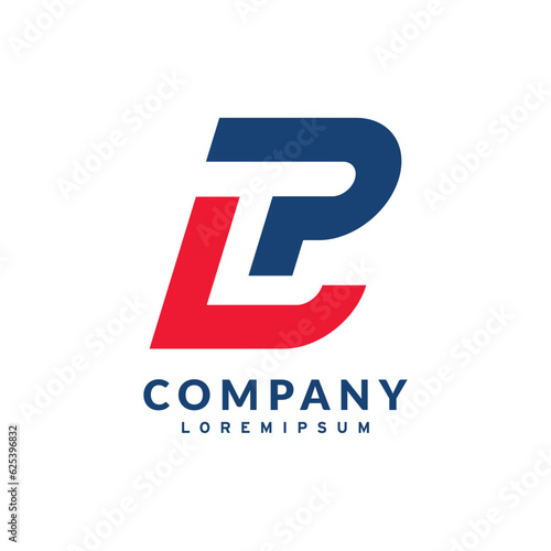 Abstract Initial letter P and L linked Logo. creative abstract letter PL logo design