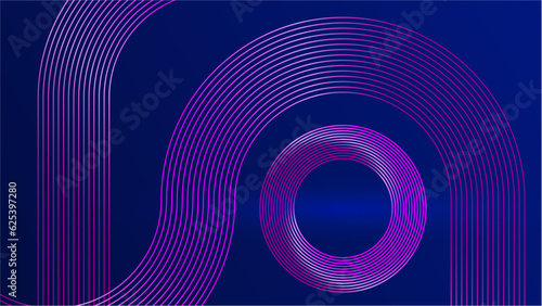 Abstract Waving Line Particle Technology dark blue Background