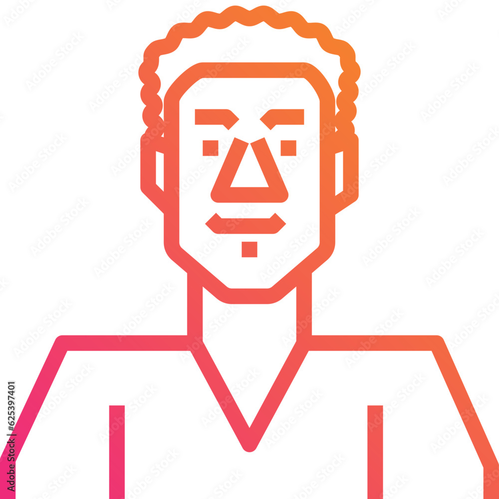 African man. outline icon design African man. outline icon design