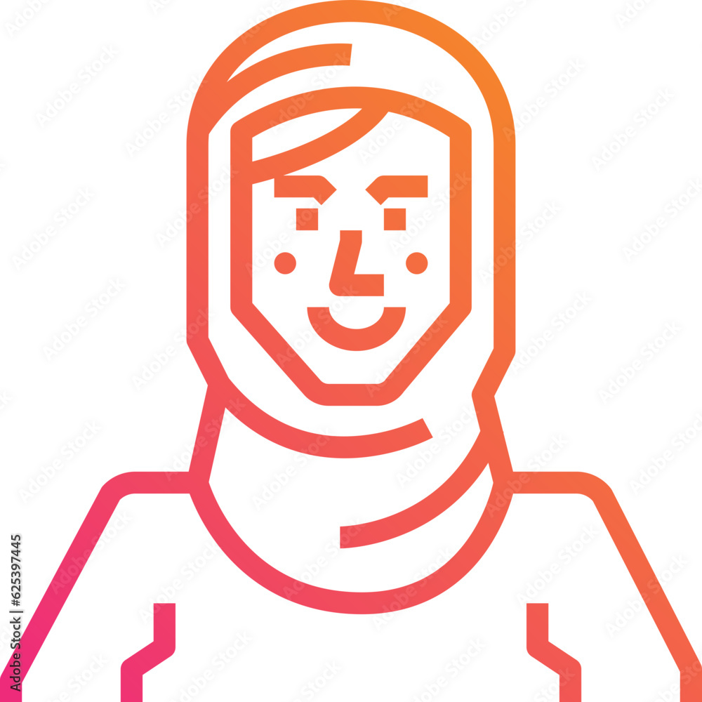 Arab woman. outline icon design Arab woman. outline icon design