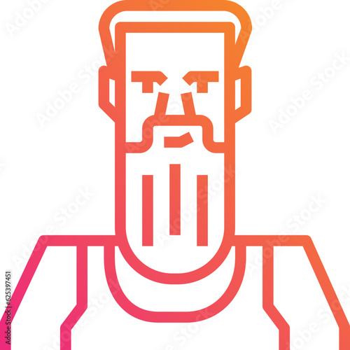 Oldman. outline icon design