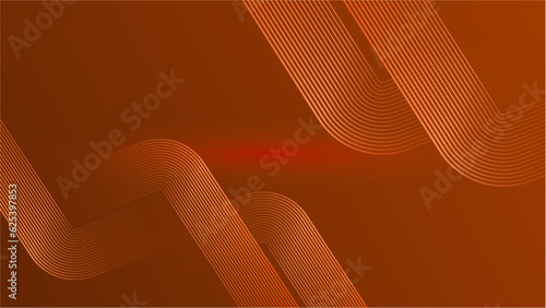 Abstract orange background with flowing wave lines. Glowing wavy lines. Shiny colorful moving lines design element. Modern dynamic wave pattern. Suit for website, poster, brochure, banner, flyer