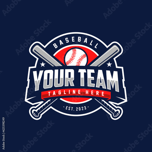Modern professional baseball template logo design for baseball club