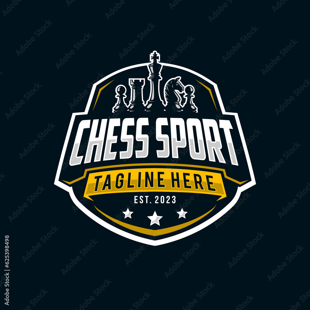 Fototapeta premium Chess logo vector illustration. on a dark background